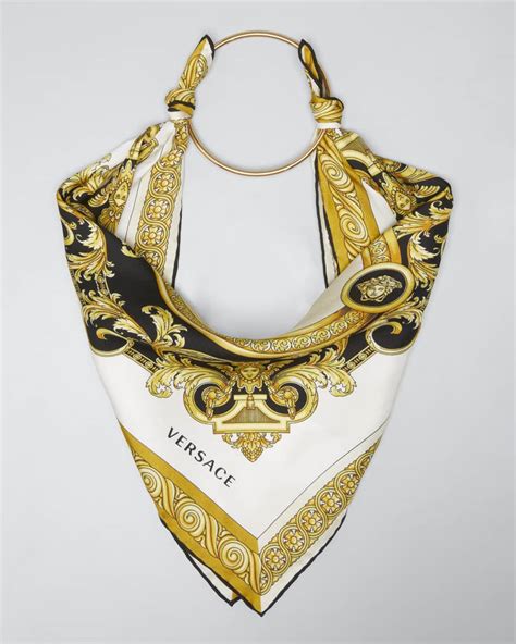 versace printed silk scarf|Versace silk scarf women.